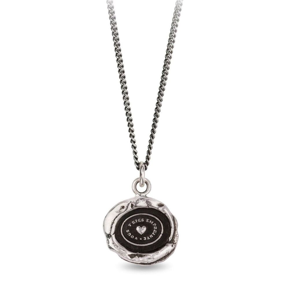 Pyrrha Heart Print 925 Sterling Silver Talisman Necklace